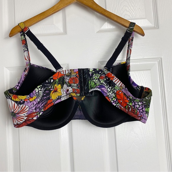 Cacique Swim Bikini Top Tropical Floral Print Underwire 46D - Picture 3 of 7